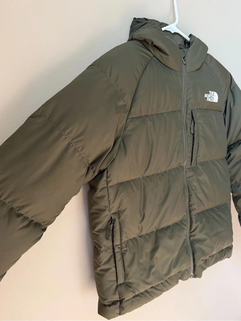 Boys' North Down Hooded Jacket, Color: New Taupe Green, Size: XL (14/16)